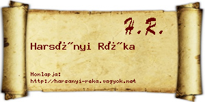 Harsányi Réka névjegykártya